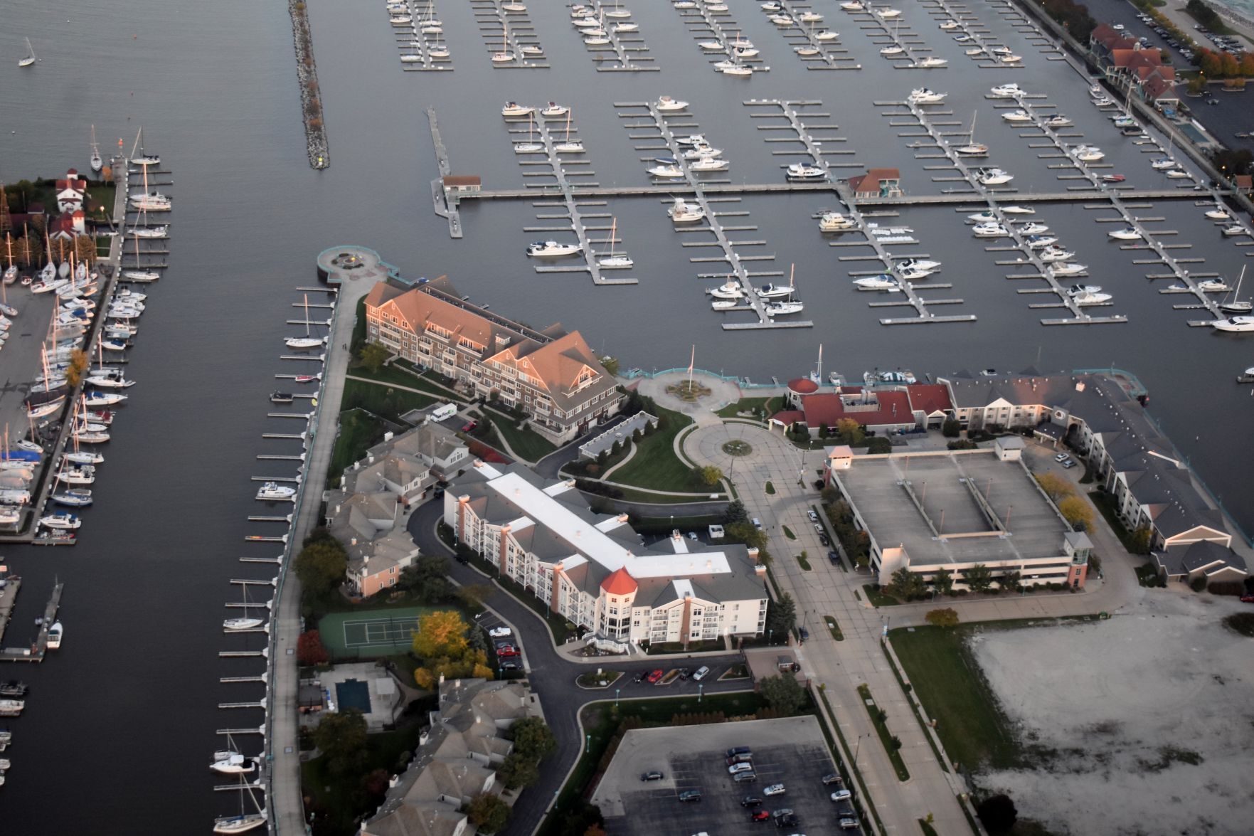 Aerial view, Downtown Racine area